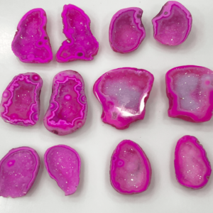 Wholesale Price High Quality Natural Hot Pink Potato Druzy Gemstone Cabochon Pair Supplier From India