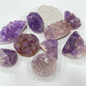 High Quality Natural Purple Amethyst Quartz Druzy Gemstone Cabochon Free Form Mix Shape Mix Size Wholesale Lot.