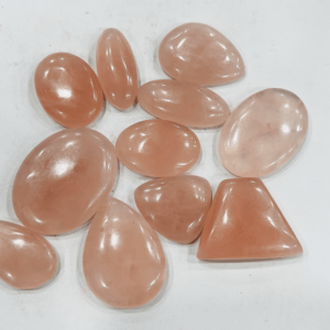 High Quality Natural Pink Rose Quartz Gemstone Cabochon Free Form Mix Shape Mix Size Wholesale Lot.