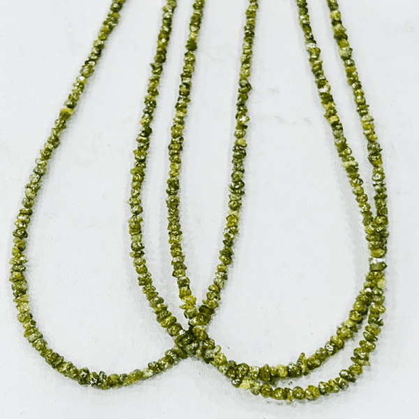 Jewelry Making 15 Inches Top Quality Natural Henna Green Diamond Uncut Shape Beads Wholesale Price