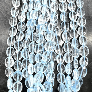 Natural Nice Quality Wholesale High Quality Blue Topaz Faceted Oval Shape Beads 14 Inches Size 7-8mm Approx