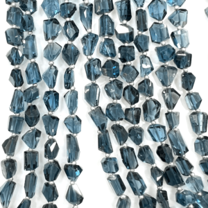 Wholesale Loose Beads Wholesale High Quality London Blue Topaz Faceted Nuggets 14 Inches Size 7-10mm Approx