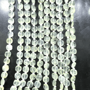 Wonderful Quality High Quality Natural Green Prehnite Faceted Cushion Shape Beads 17 Inches Size 6mm Approx