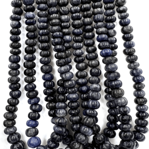 Wholesale Loose Beads Wholesale High Quality Natural Iolite Gemstone Pumpkin Shape 14 Inches Size 8-12mm Approx