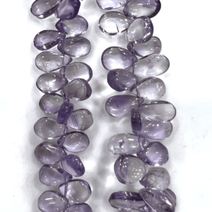 Wholesale Natural High Wholesale Quality Pink Amethyst Quartz Smooth Briolette Pear Drops 7 Inches Size 5-7mm Approx