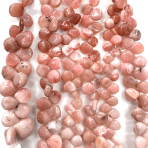 Wonderful Quality Wholesale High Quality Pink Opal Smooth Briolette Heart Shape 7 Inches Size 5-7mm Approx
