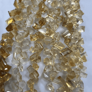 Natural Citrine Quartz Gemstone Cut Stone Fancy Shape Briolette Beads Size 6-8MM Approx Sparkling Elegance: Gemstone Bead Embellishments