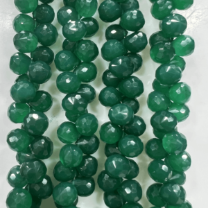 Natural Green Onyx Gemstone Faceted Onion Drops Briolette Beads Size 6-7MM Approx Captivating Gemstone Bead Designs