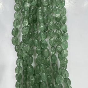 Natural Green Strawberry Quartz Gemstone Smooth Nuggets Shape Beads Size 10-15MM Approx Gemstone Bead Enchantment