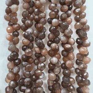 Natural Peach Moonstone Gemstone Faceted Onion Drops Briolette Beads Size 6-7MM Approx Stunning Simplicity