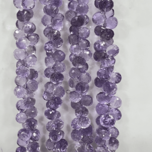 Natural Pink Amethyst Quartz Gemstone Faceted Onion Drops Briolette Beads Size 6-7MM Approx Gemstone Bead Elegance