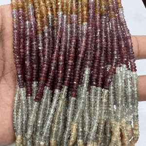 Wholesale Natural Tundra Sapphire Faceted Rondelle Beads Size 4mm Approx 17 Inches Natural Gemstone Beads for Jewelry Making