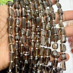 8 Inches Natural Smokey Quartz Faceted Nuggets High Quality Size 10 to 12mm Approx.