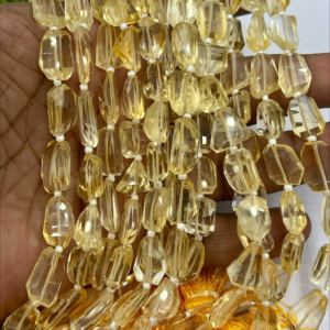 8 Inches Natural Yellow Citrine Quartz Faceted Nuggets High Quality Size 10 to 12mm Approx.