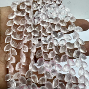 8 Inches Natural Rose Quartz Faceted Briolette Pear Drops High Quality Size 6 to 7mm Approx.Wholesale Bulk