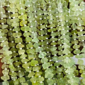 Wholesale Bulk 8 Inches Natural Green Prehnite Faceted Fancy Nuggets High Quality Size 6 to 7mm Approx.