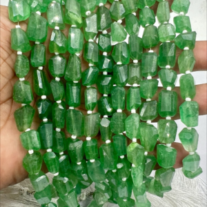 8 Inches Natural Green Strawberry Quartz Faceted Nuggets High Quality Size 10 to 12mm Approx.