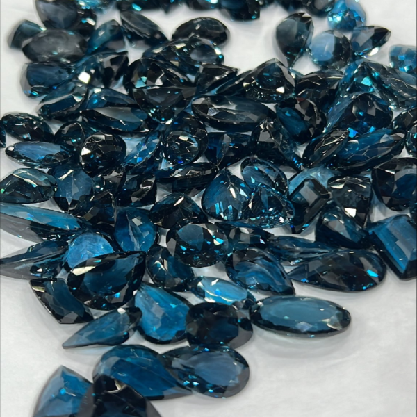 Natural High Quality London Blue Topaz Loose Gemstone Cut Stone Mix Shape Mix Size Lot