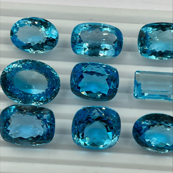 Top Quality Natural Sky Blue Topaz Cut Stone Top Color Free Form Mix Shape Wholesale Lot Cut Stone Supplier and Wholesaler