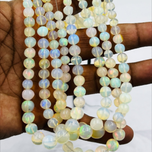 Beautiful High Quality Full Flashy Ethiopian Opal Smooth Round Ball Shape Beads 16 Inches Strand Beads Size 6mm to 8.5mm Approx.