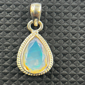 Ethereal Opal Glow 92.5 Silver Pendant Ethiopian Opal Cut Stone 925 Sterling Silver Pendent