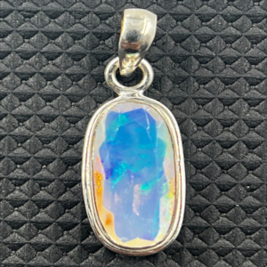 Elegance Unveiled Sterling Silver Opal Pendant Ethiopian Opal Cut Stone 925 Sterling Silver Pendent