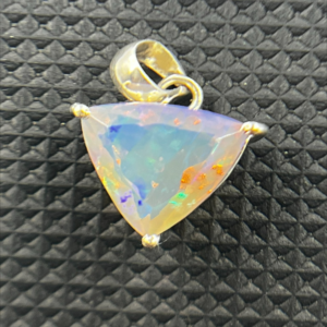 Ethereal Elegance Opal Silver Pendant Beauty Ethiopian Opal Cut Stone 925 Sterling Silver Pendent