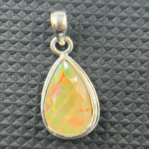 Opal Whispers 92.5 Silver Beauty Pendant Ethiopian Opal Cut Stone 925 Sterling Silver Pendent