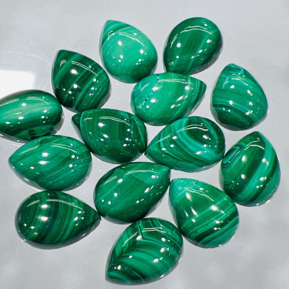High Quality Natural Malachite 10x14mm Pear Cabochon Wholesale Lot Natural Crystal Stones Gemstone Cabochon Manufacturer