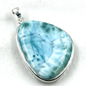 Larimar Gemstone Silver Pendent Artistic Flair Sterling Silver Pendant Collection Fashion Jewelry Pendants
