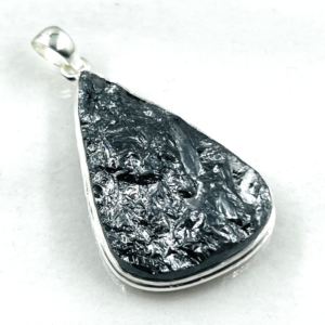 Shungite Gemstone Silver Pendant Chic Geometric Silver Pendant Designs Genuine Gemstone Jewelry